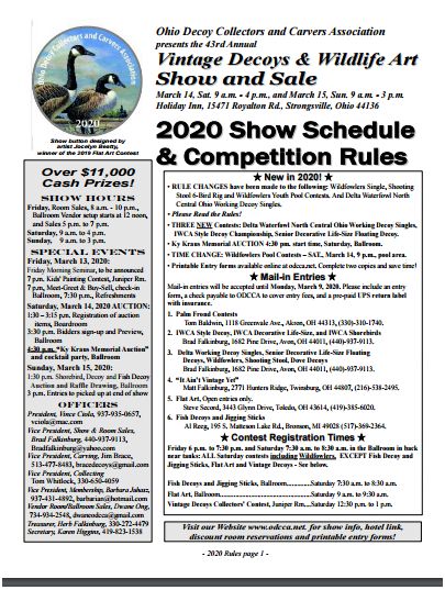 2020 Show Schedule & Competition Rules